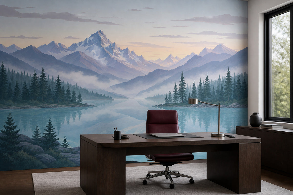 Alpine Lake Wallpaper Mural product view