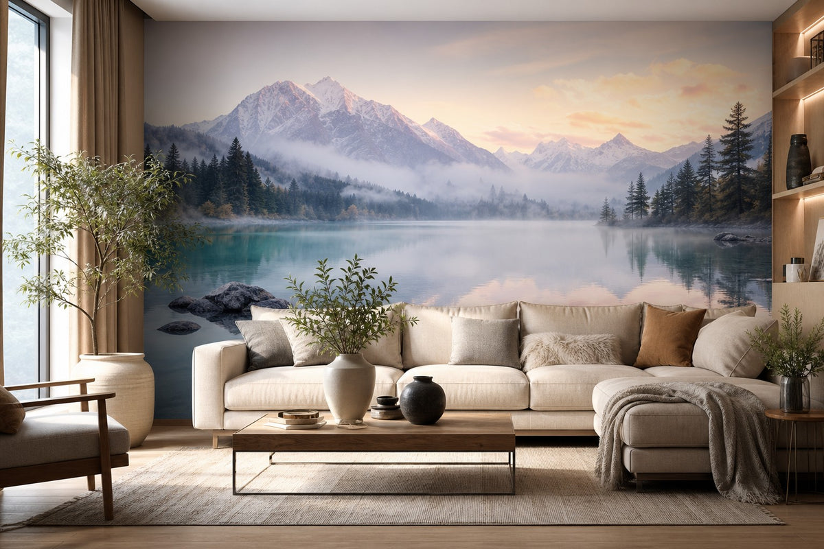 Alpine Lake Wallpaper Mural product view