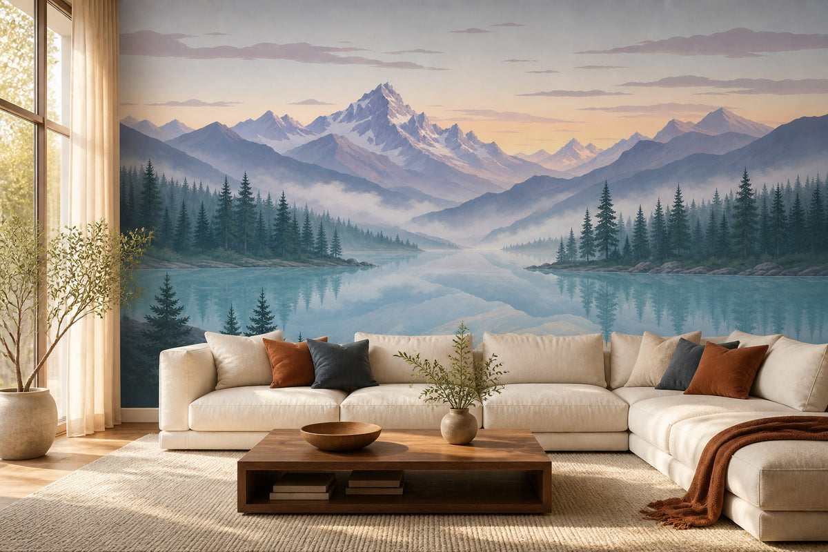 Alpine Lake Wallpaper Mural product view