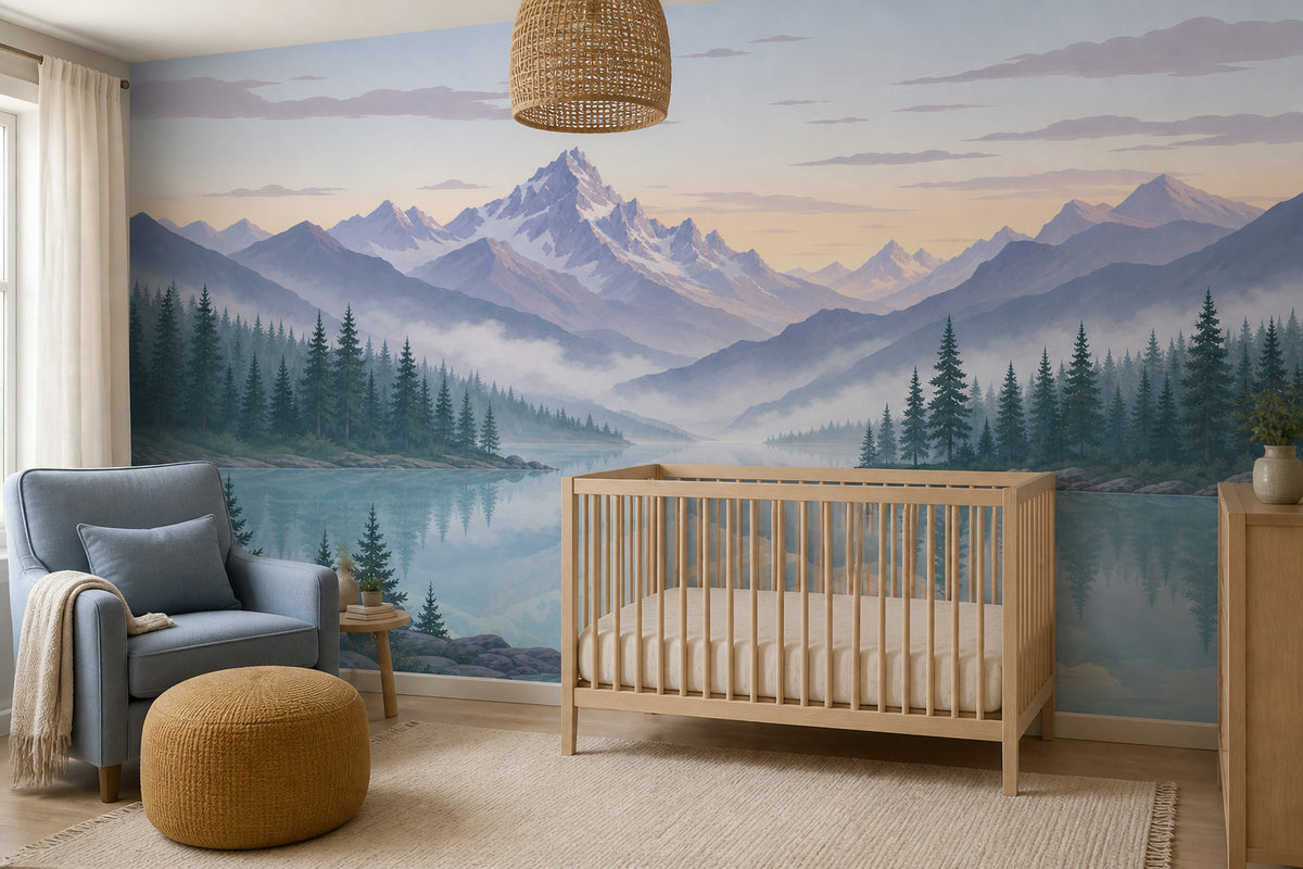 Alpine Lake Wallpaper Mural product view