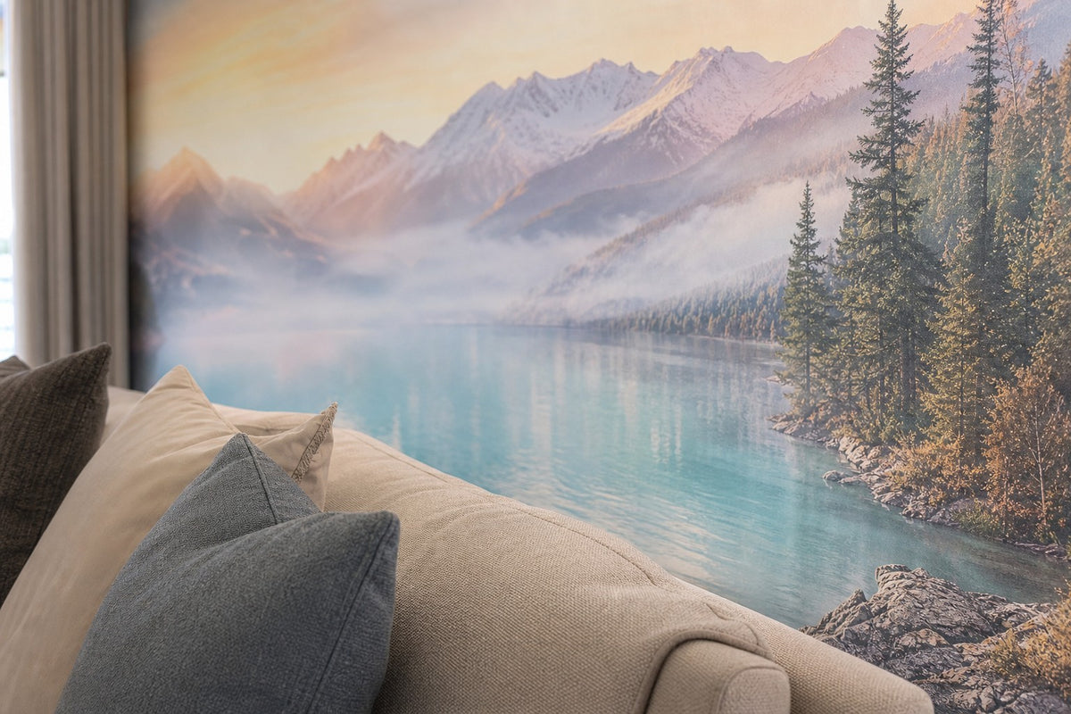 Alpine Lake Wallpaper Mural product view