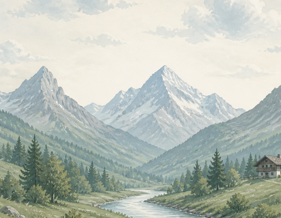 Alpine Valley Wallpaper Mural product view