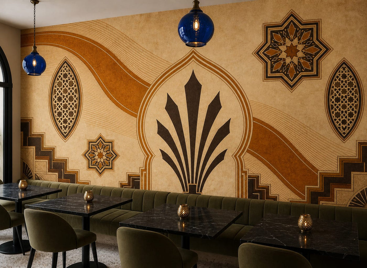 Amber Art Deco Wallpaper Mural product view