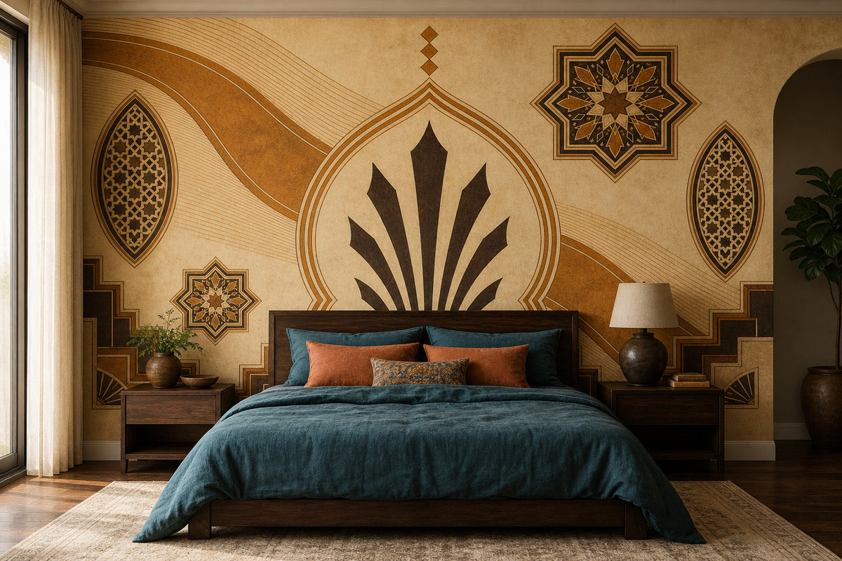 Amber Art Deco Wallpaper Mural product view