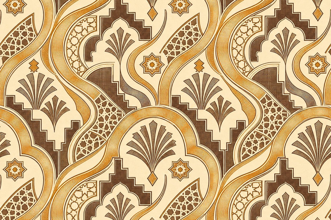 Amber Art Deco Wallpaper Mural product view