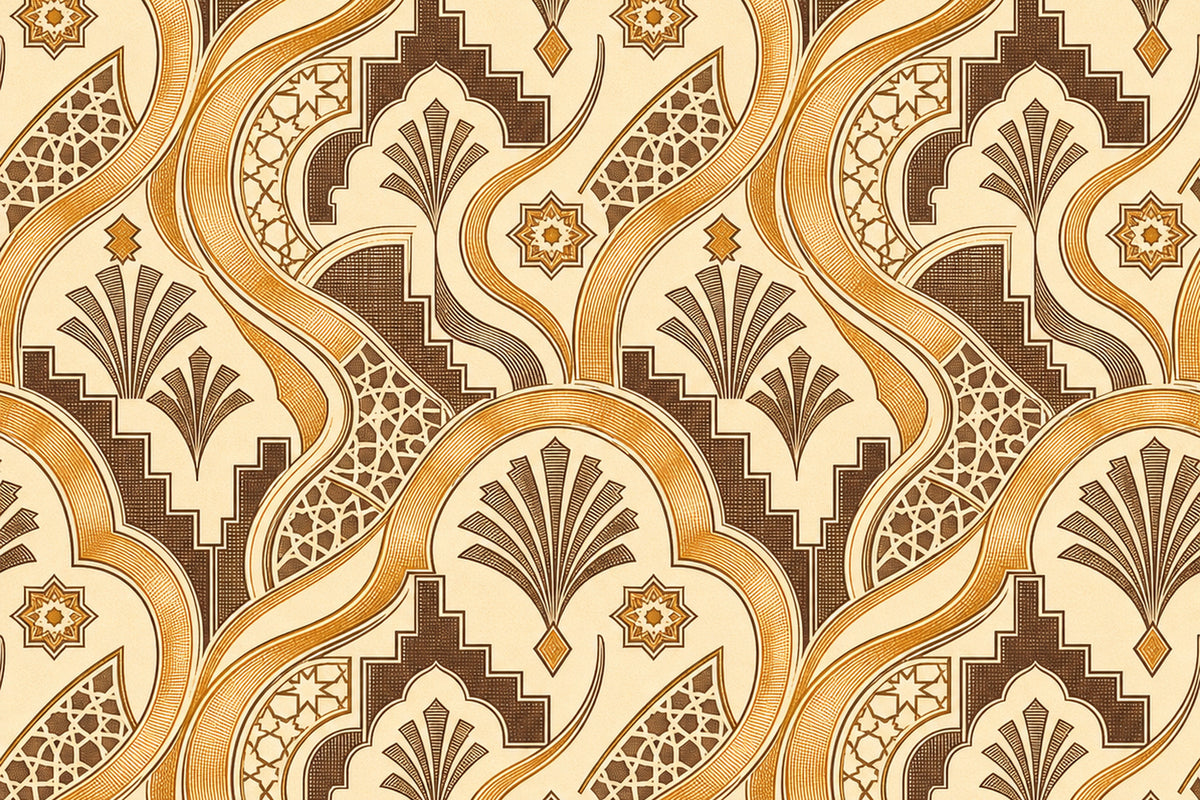 Amber Art Deco Wallpaper Mural product view
