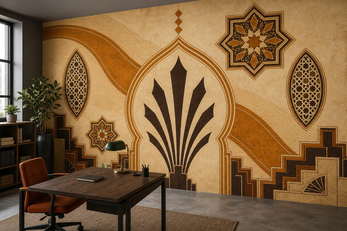 Amber Art Deco Wallpaper Mural product view