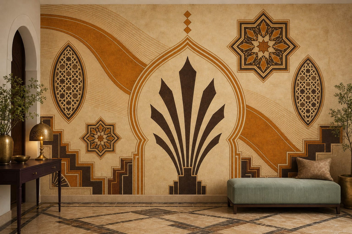 Amber Art Deco Wallpaper Mural product view