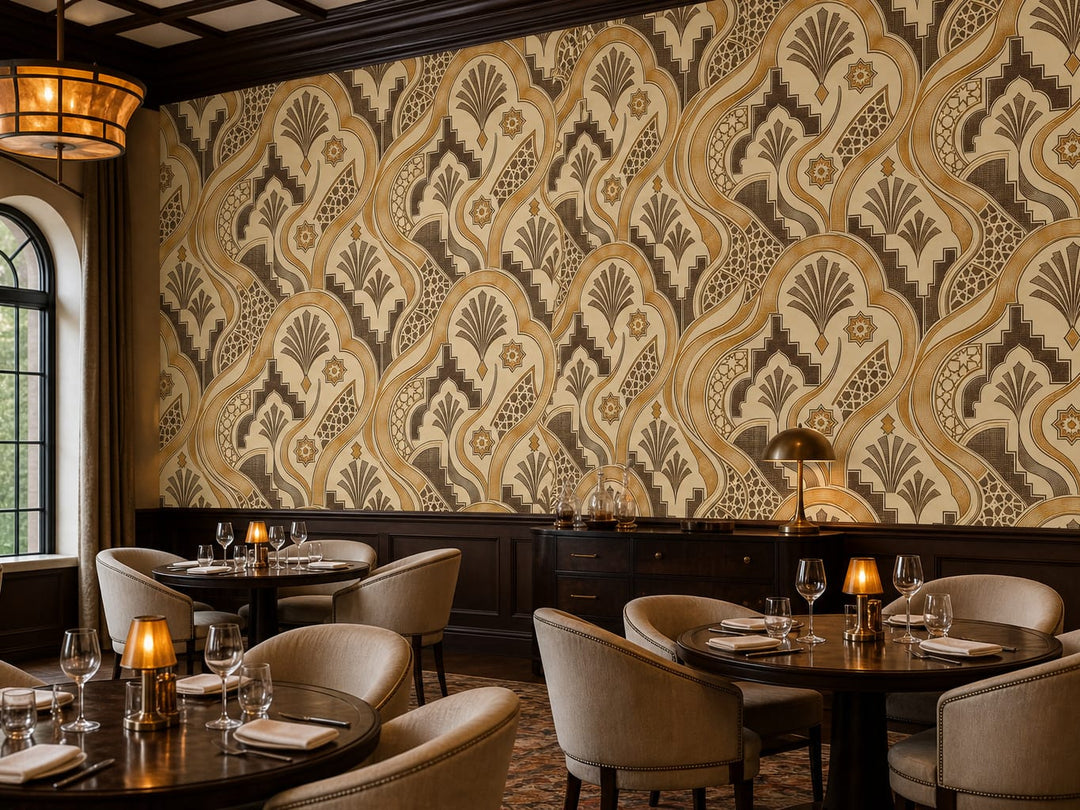Amber Art Deco Wallpaper Mural product view