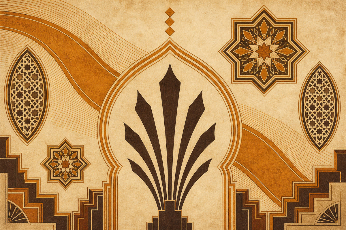 Amber Art Deco Wallpaper Mural product view