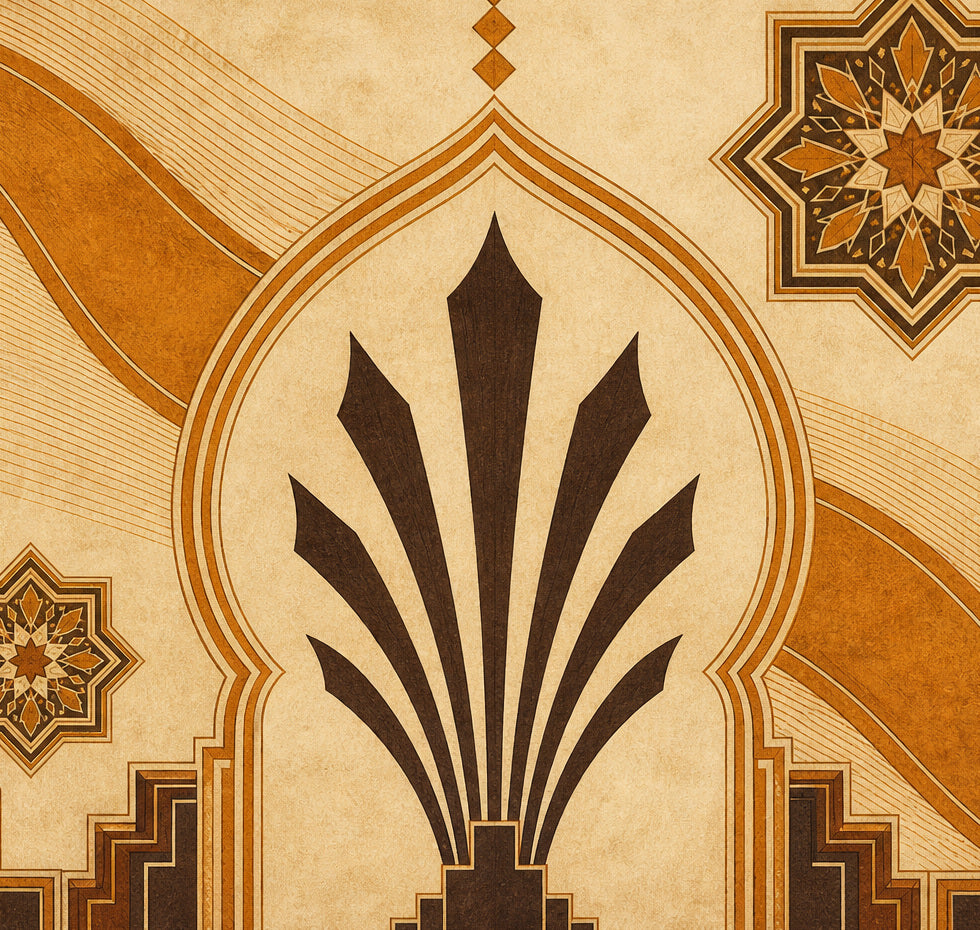 Amber Art Deco Wallpaper Mural product view
