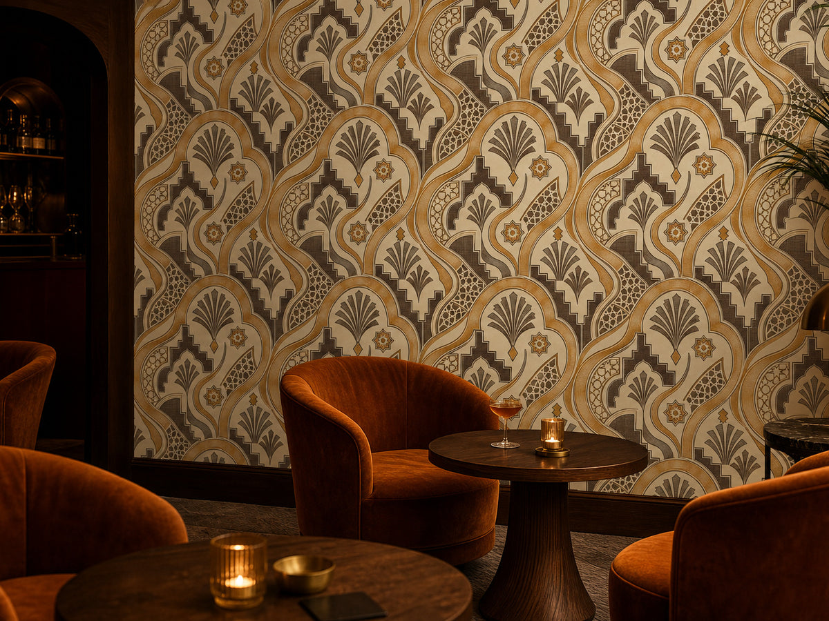 Amber Art Deco Wallpaper Mural product view