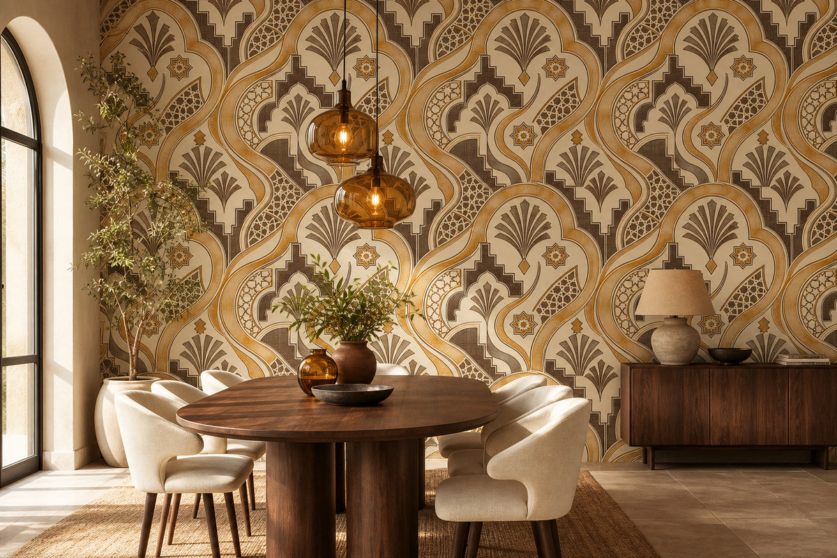 Amber Art Deco Wallpaper Mural product view