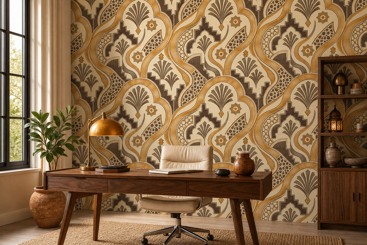 Amber Art Deco Wallpaper Mural product view
