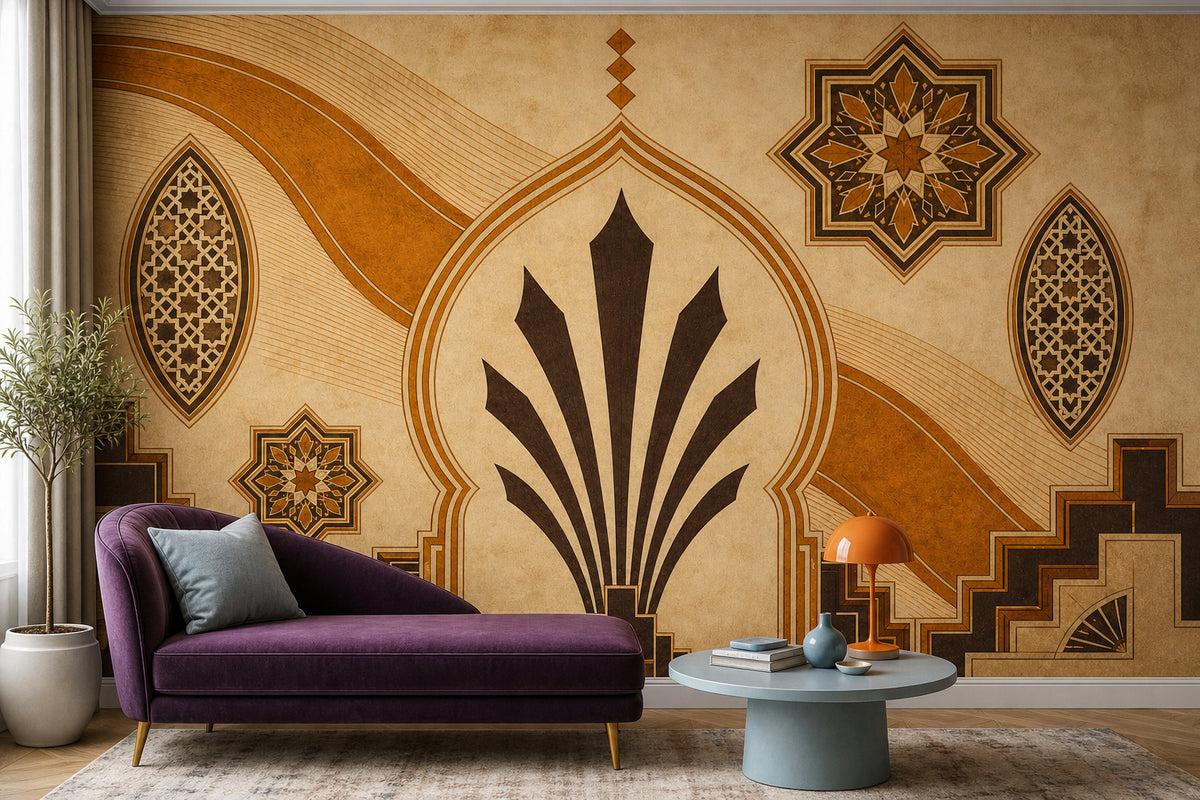 Amber Art Deco Wallpaper Mural product view