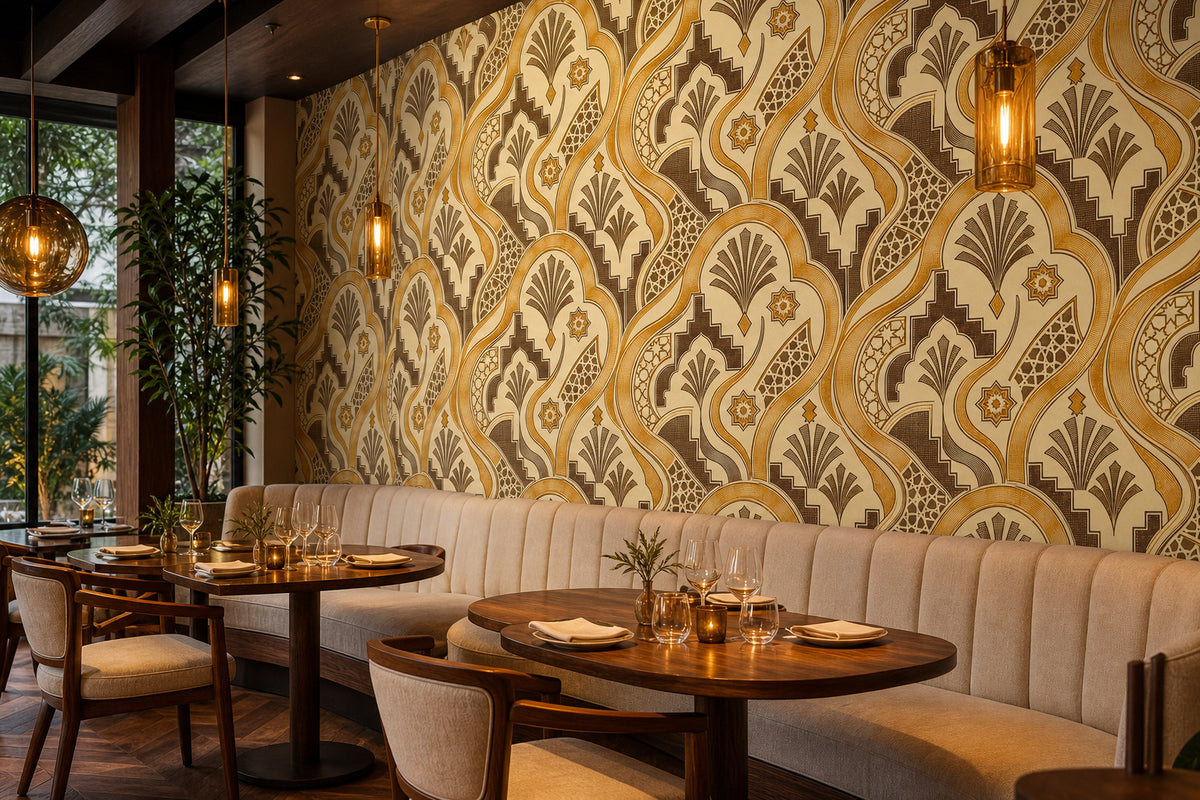 Amber Art Deco Wallpaper Mural product view