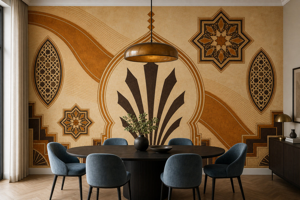 Amber Art Deco Wallpaper Mural product view