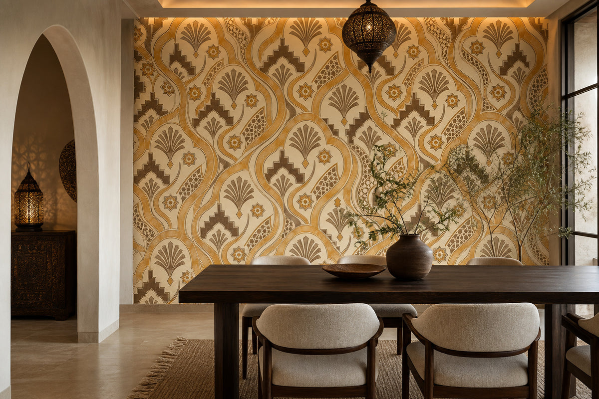 Amber Art Deco Wallpaper Mural product view