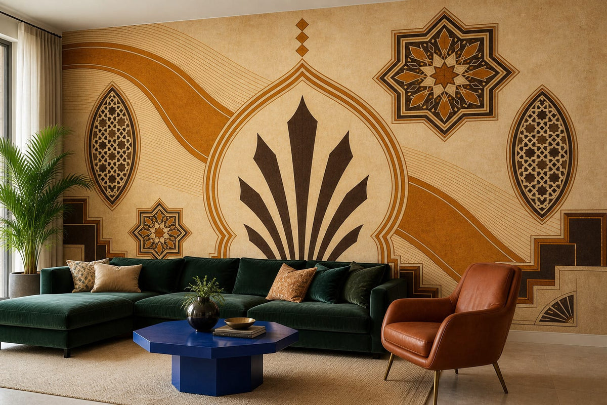 Amber Art Deco Wallpaper Mural product view