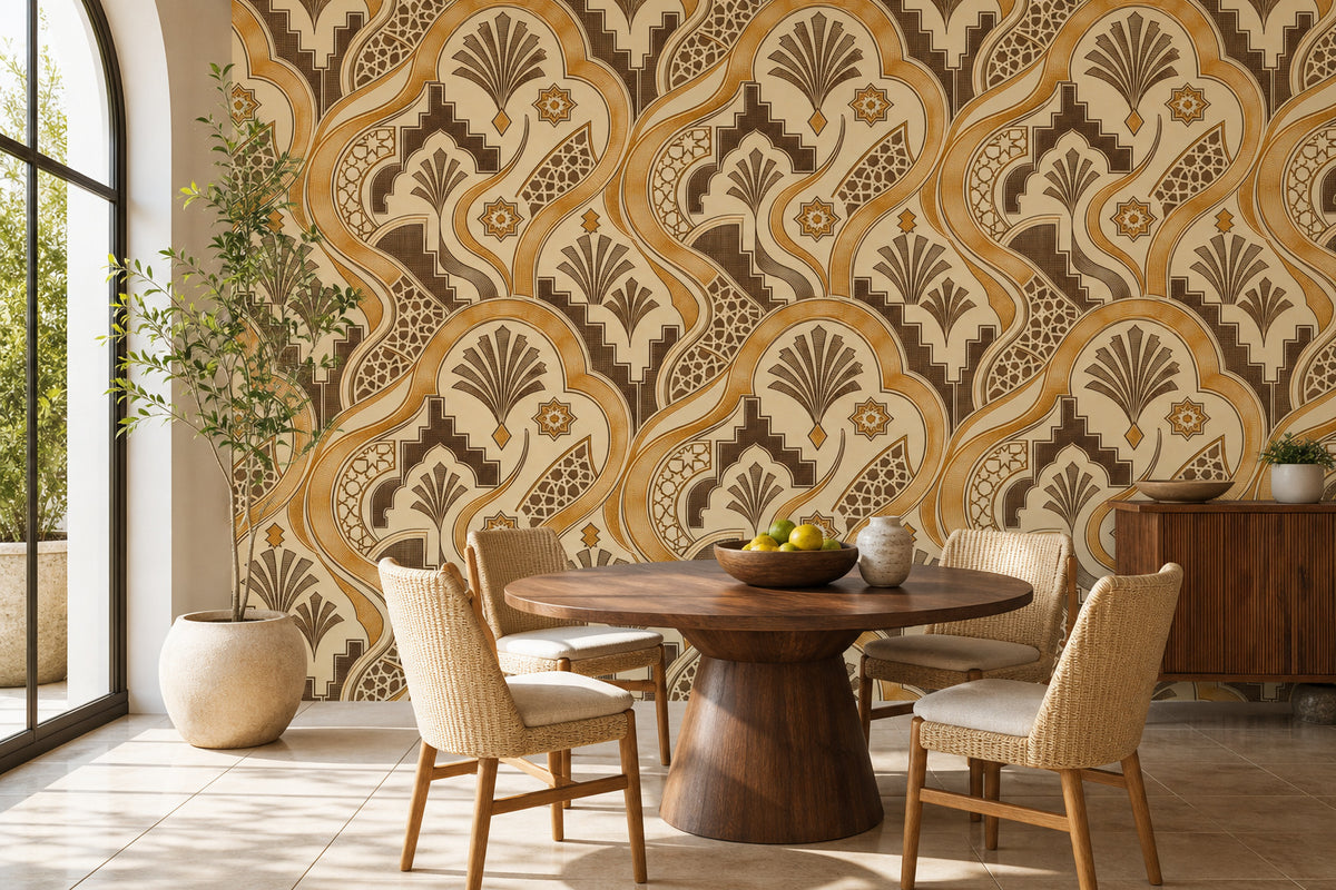 Amber Art Deco Wallpaper Mural product view