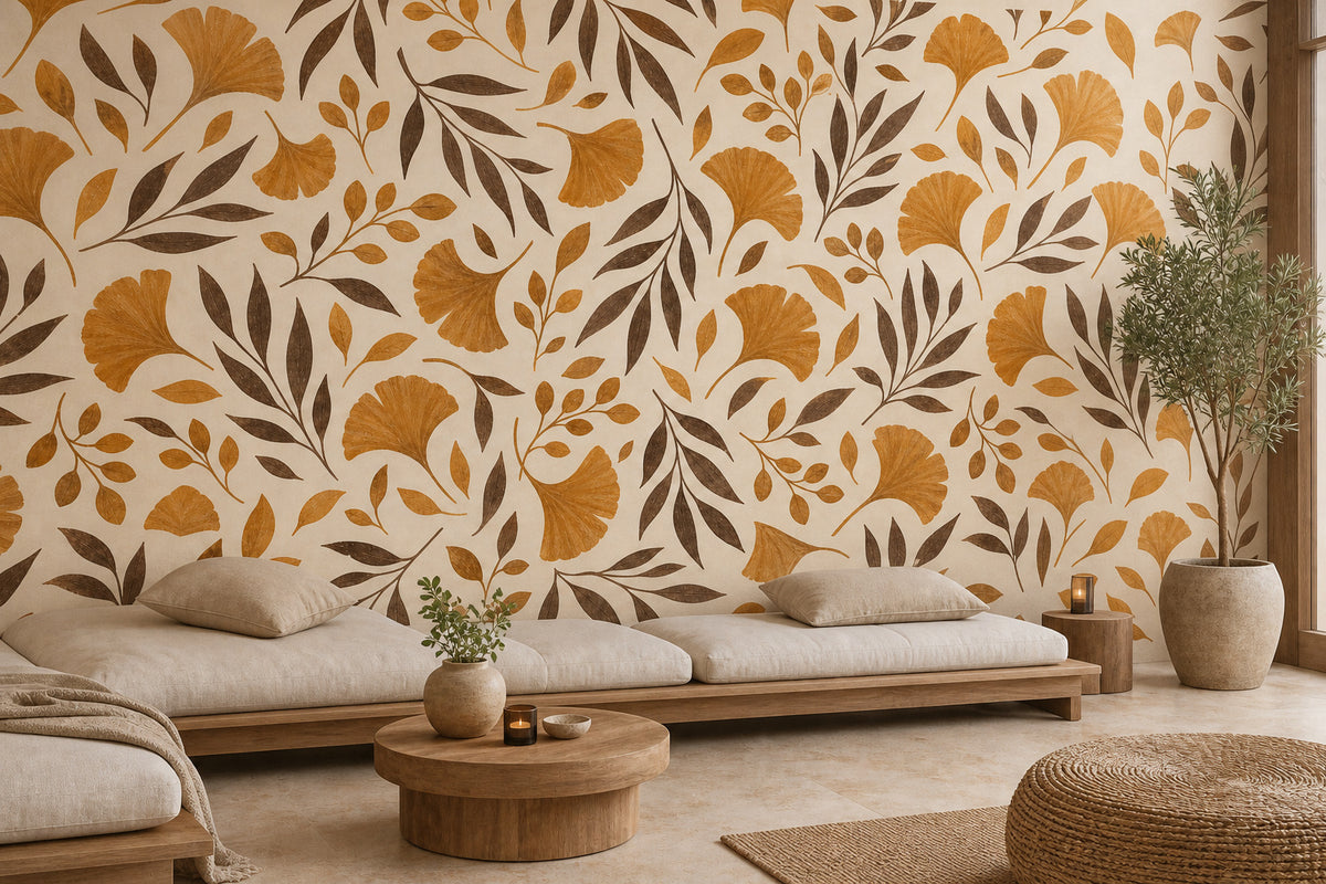 Amber Leaf Wallpaper Mural product view