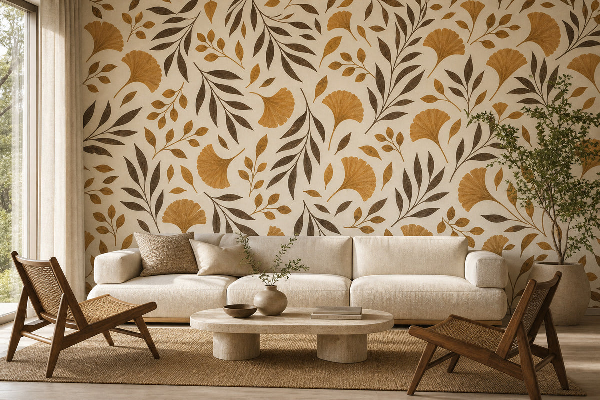 Amber Leaf Wallpaper Mural product view