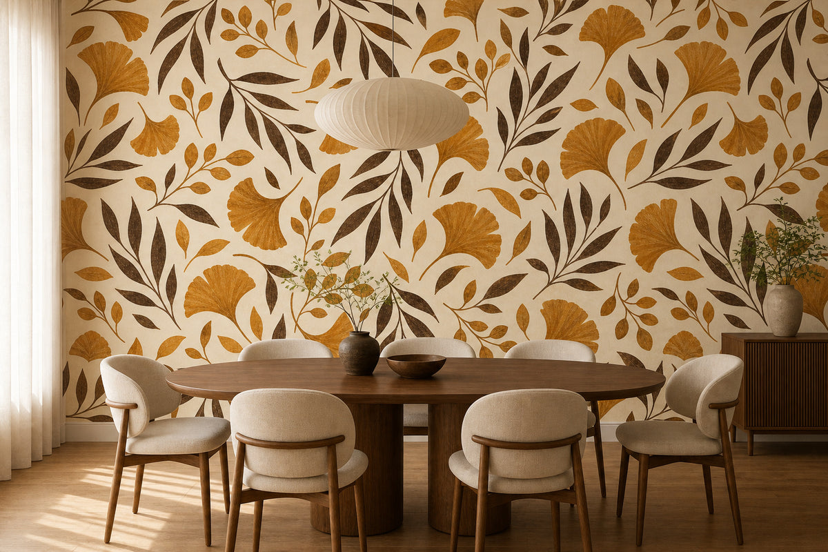 Amber Leaf Wallpaper Mural product view