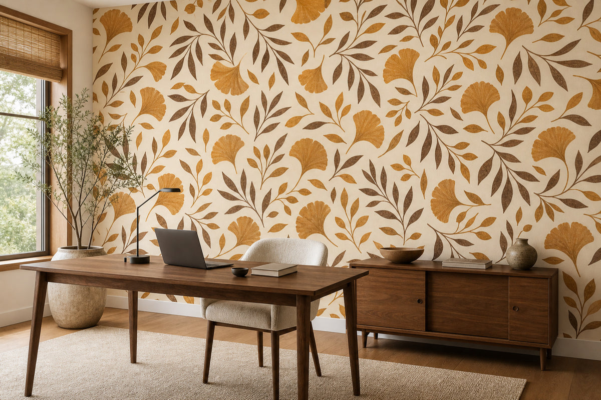 Amber Leaf Wallpaper Mural product view