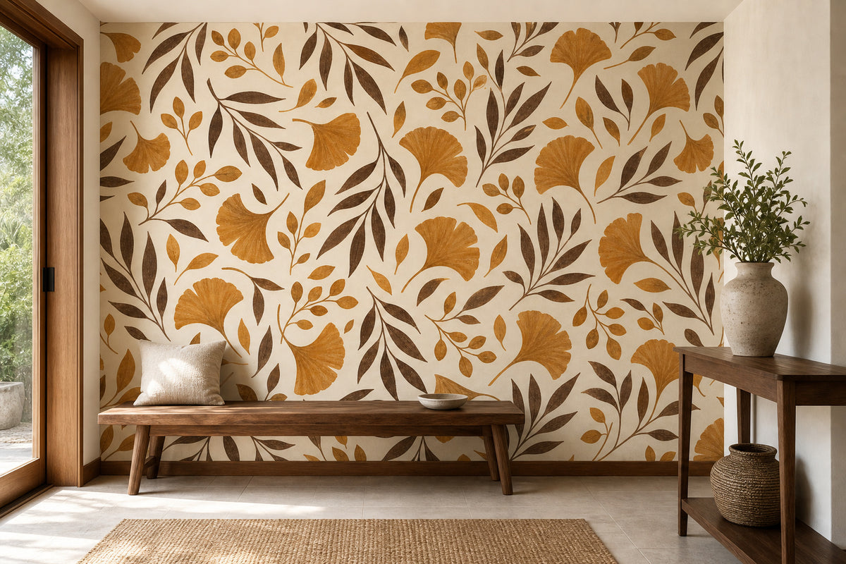 Amber Leaf Wallpaper Mural product view