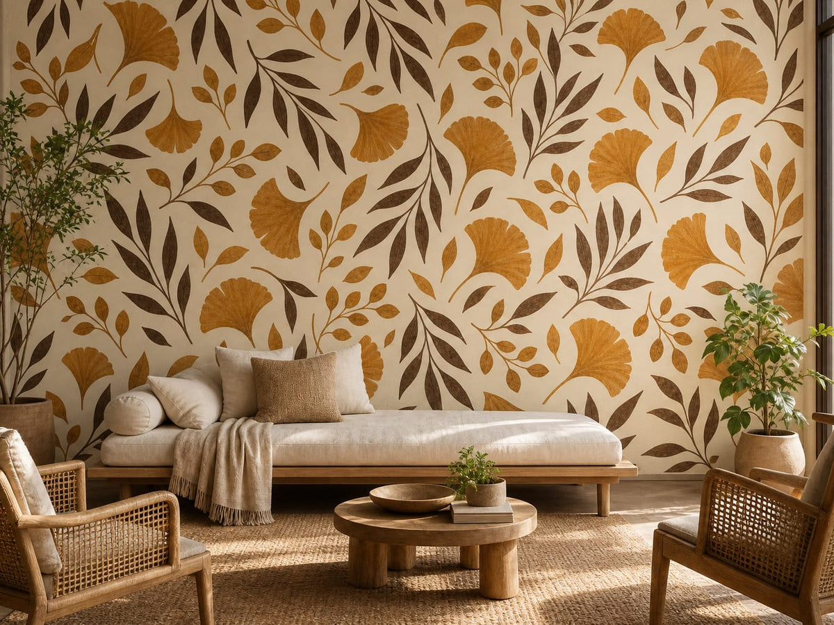 Amber Leaf Wallpaper Mural product view