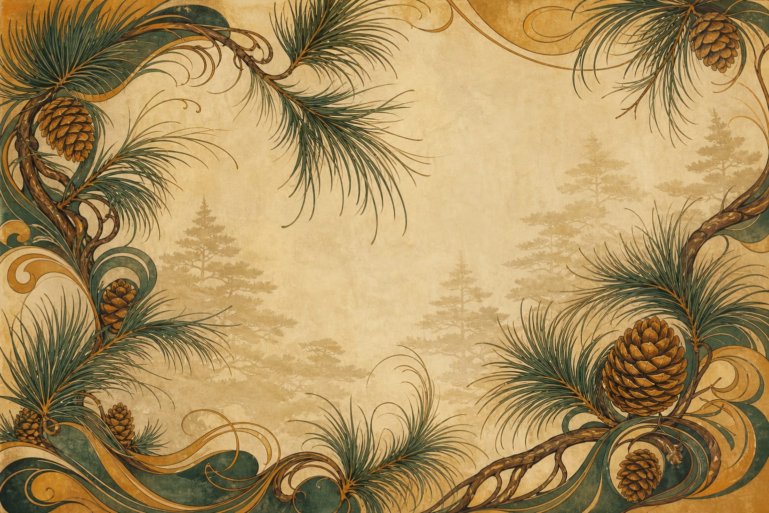 Amber Pine Wallpaper Mural