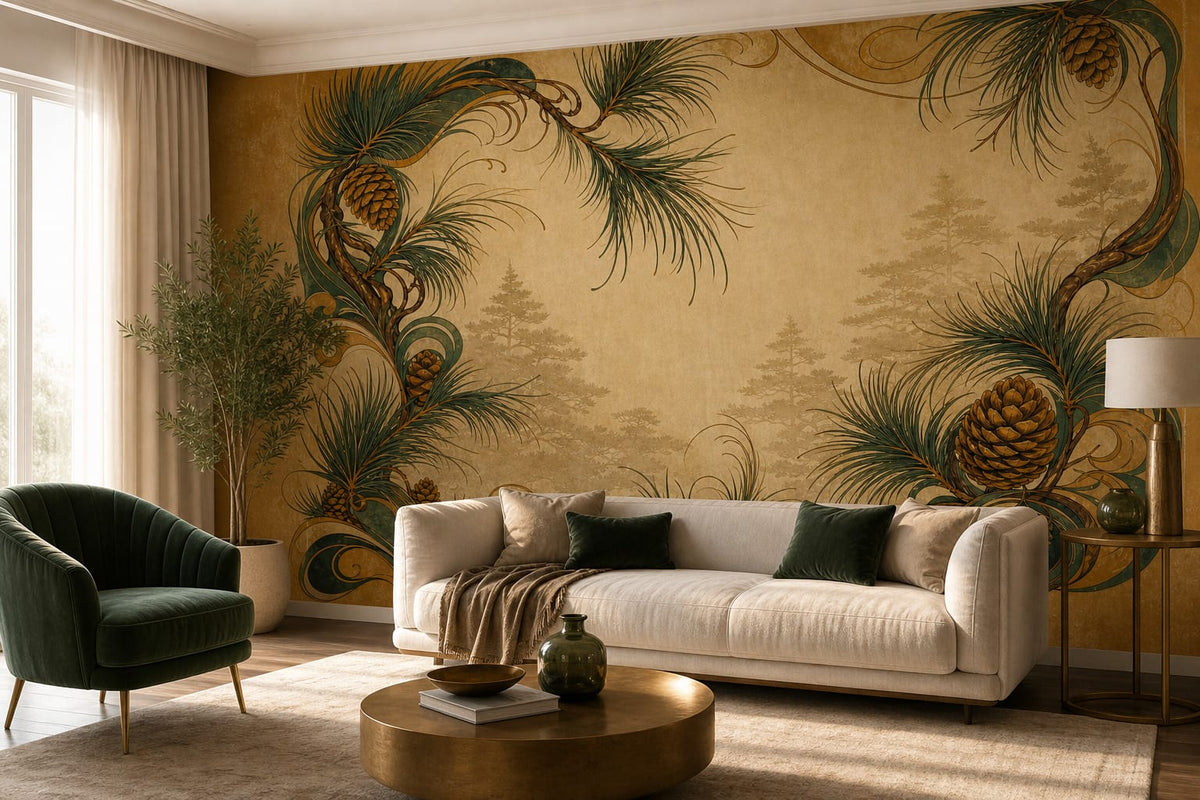 Amber Pine Wallpaper Mural product view