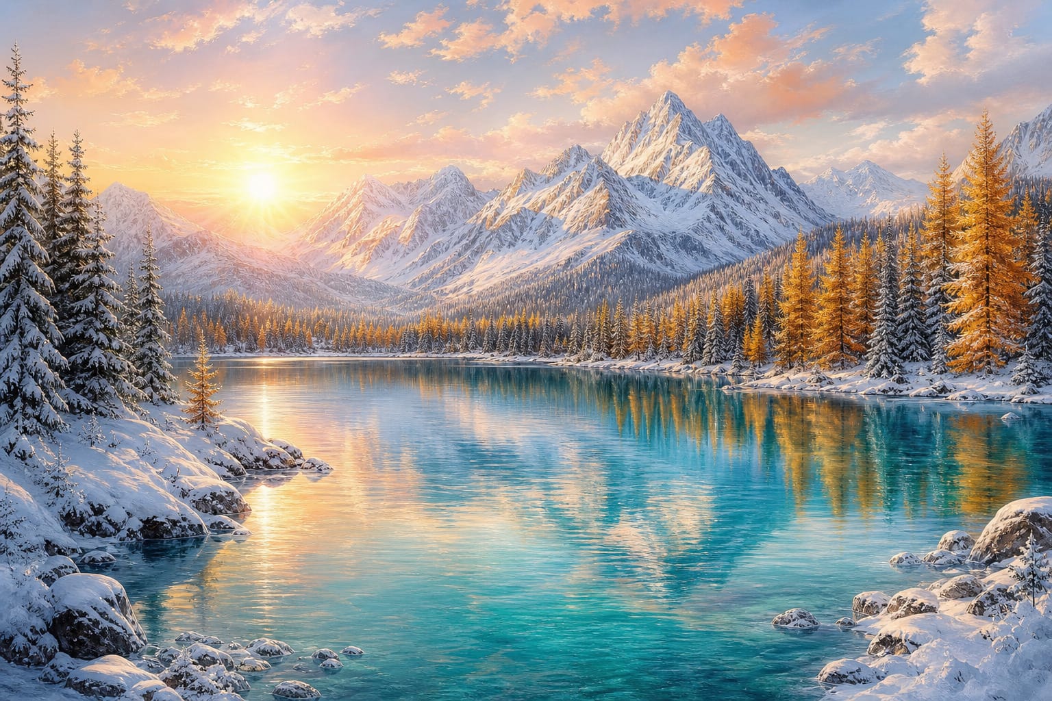 Amber Snow Wallpaper Mural