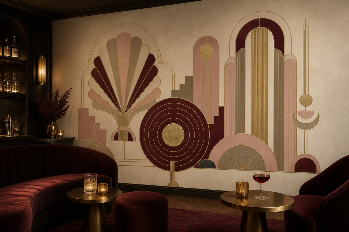 Art Deco Champagne Bar Wallpaper Mural product view