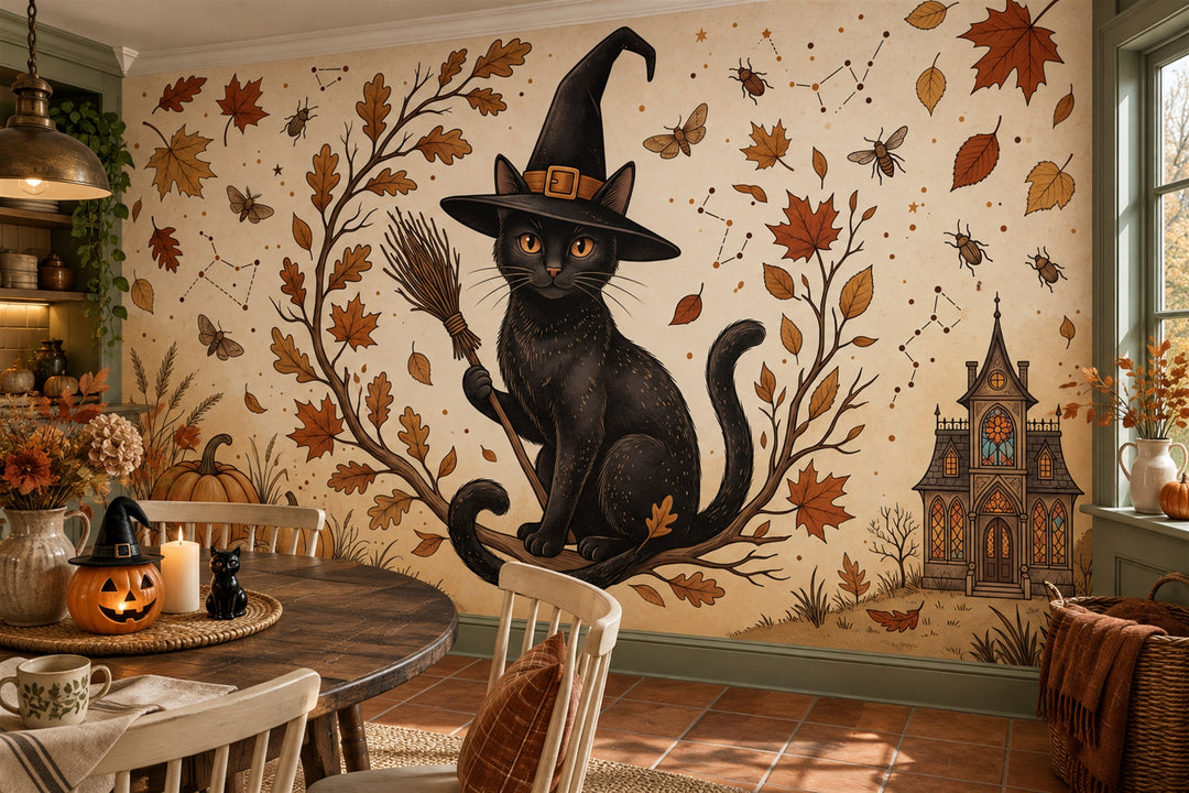 art orange cat custom self adhesive wallpaper mural dining removable non woven vinyl