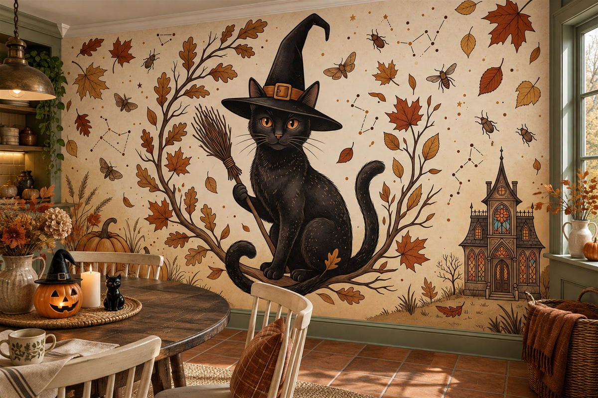 art orange cat custom self adhesive wallpaper mural dining removable non woven vinyl