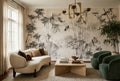 Ash Grey Bird Bamboo Forest Wallpaper Mural