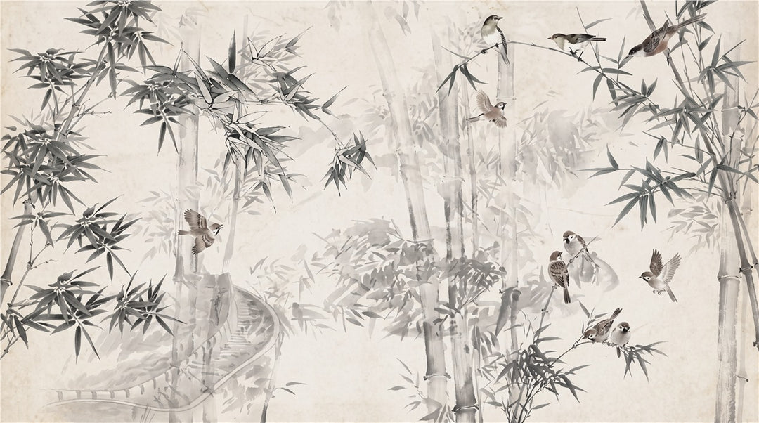 ash room bamboo forest wallpaper mural custom self adhesive non woven vinyl removable