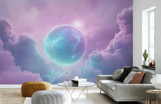 Aurora Moon Cloudscape Mural Wallpaper