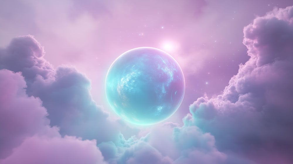 Aurora Moon Cloudscape Mural Wallpaper