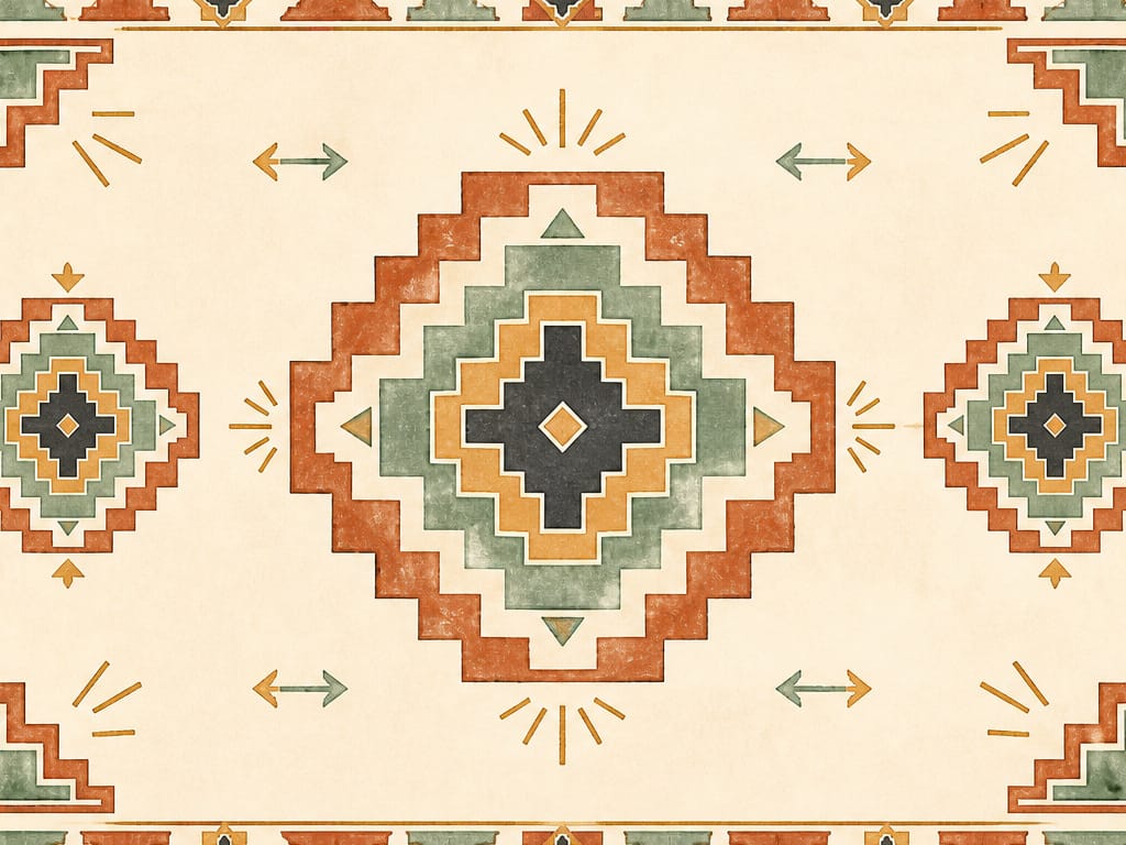 Terracotta Aztec Wallpaper Mural product view