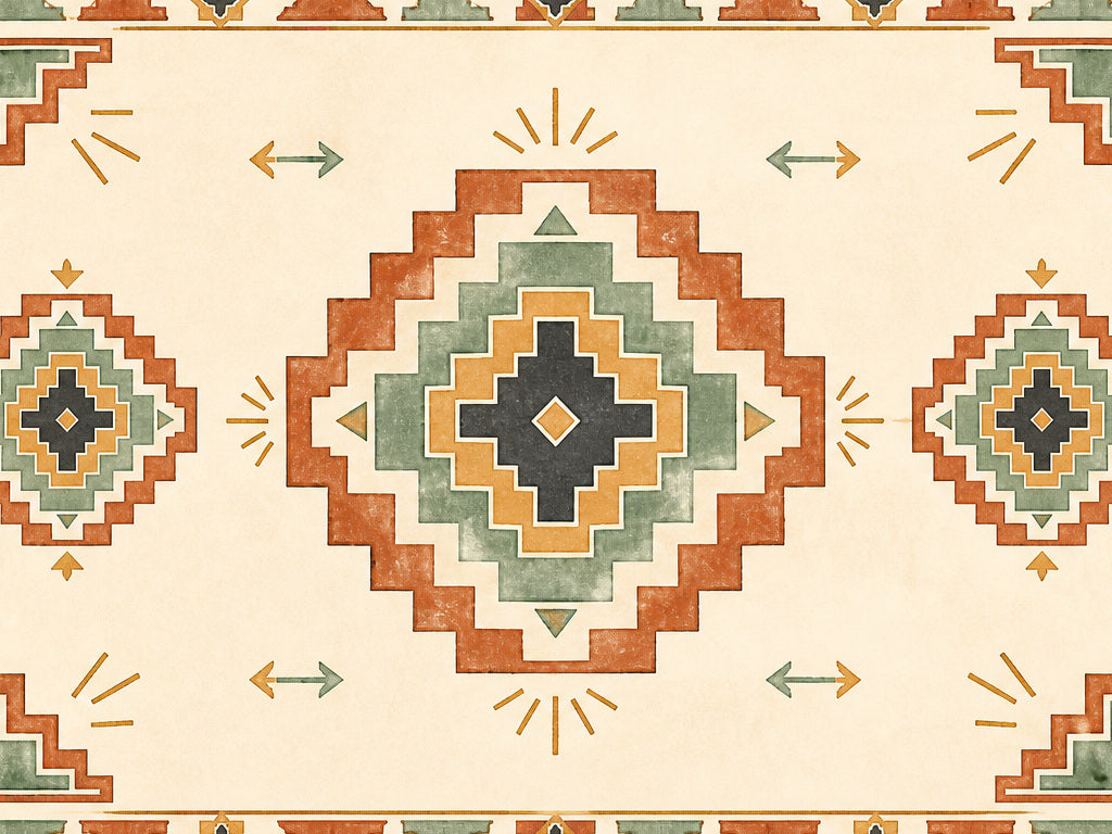 Terracotta Aztec Wallpaper Mural product view