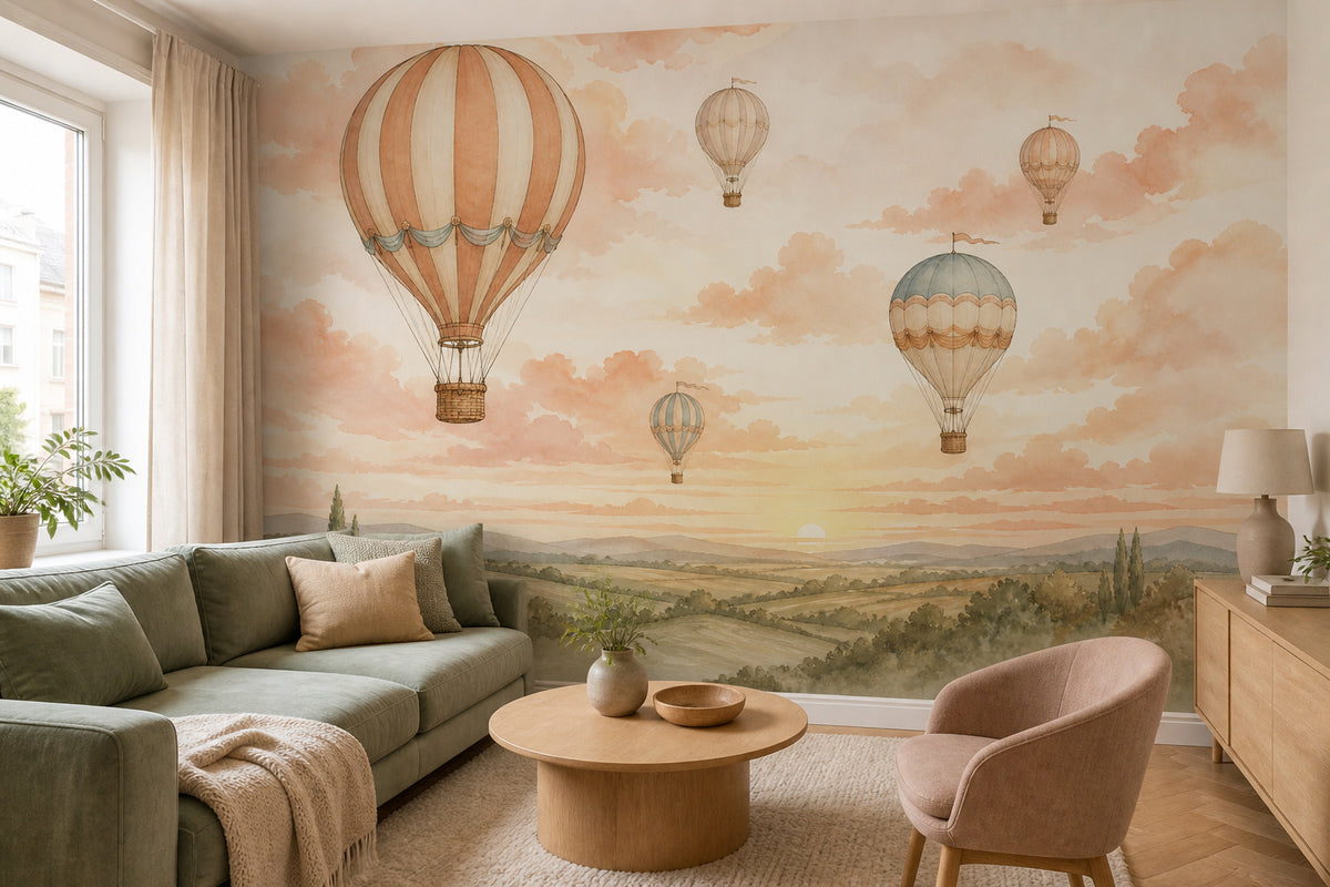 Peach Balloon Wallpaper Mural product view