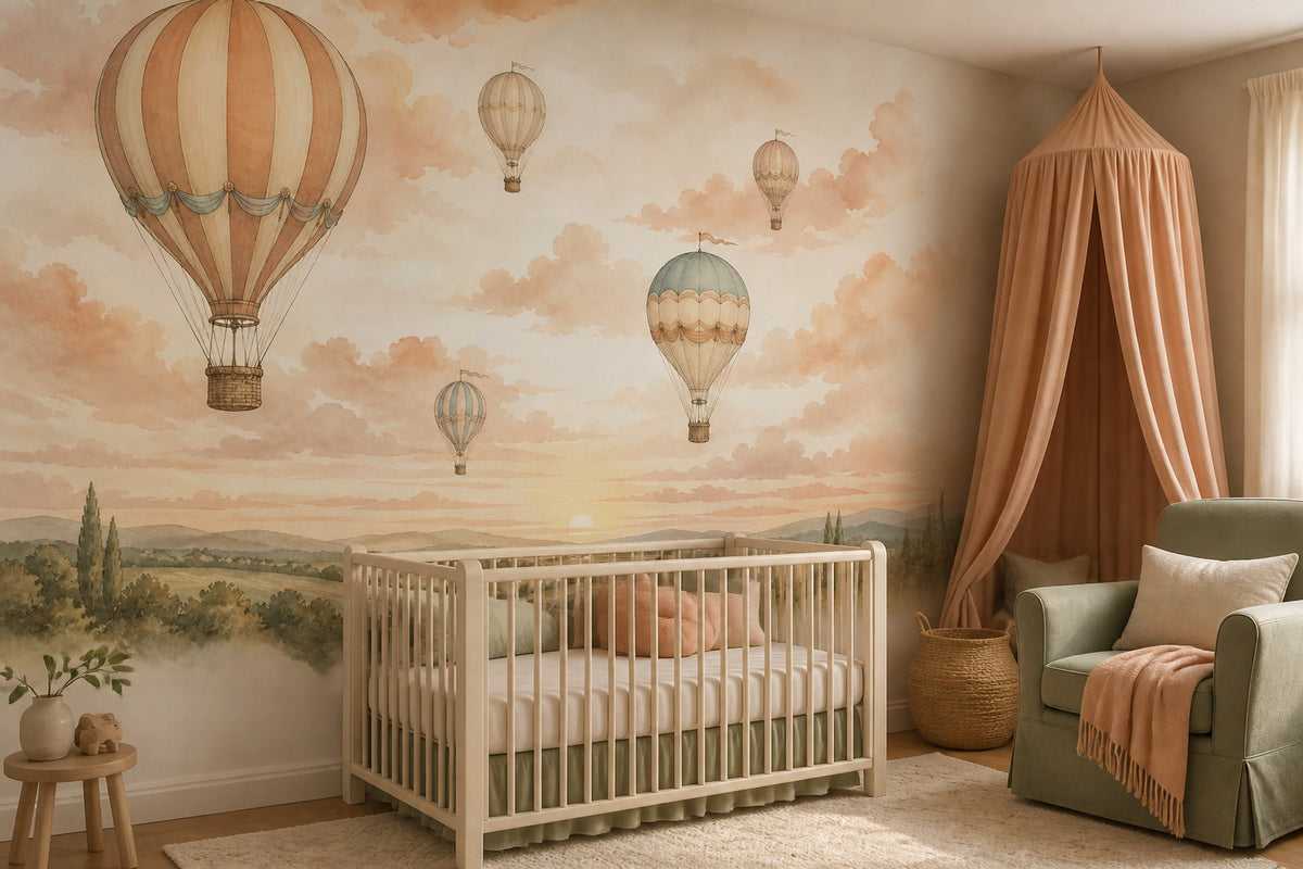 Peach Balloon Wallpaper Mural product view