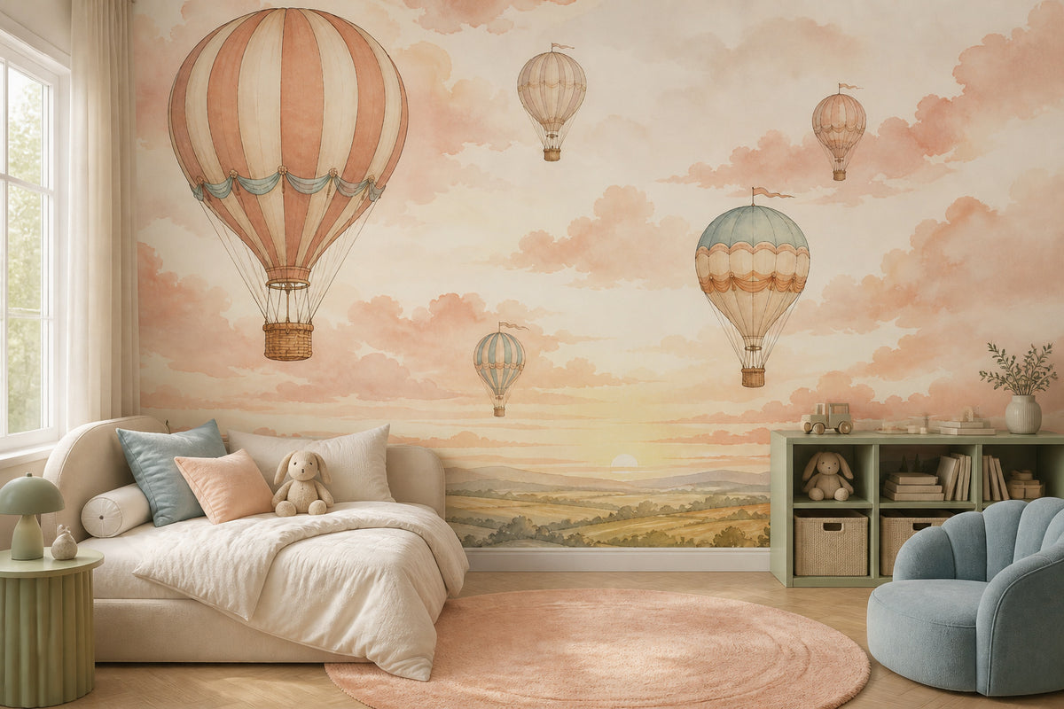 Peach Balloon Wallpaper Mural product view