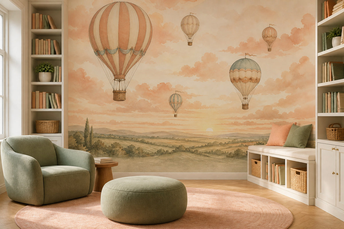 Peach Balloon Wallpaper Mural product view