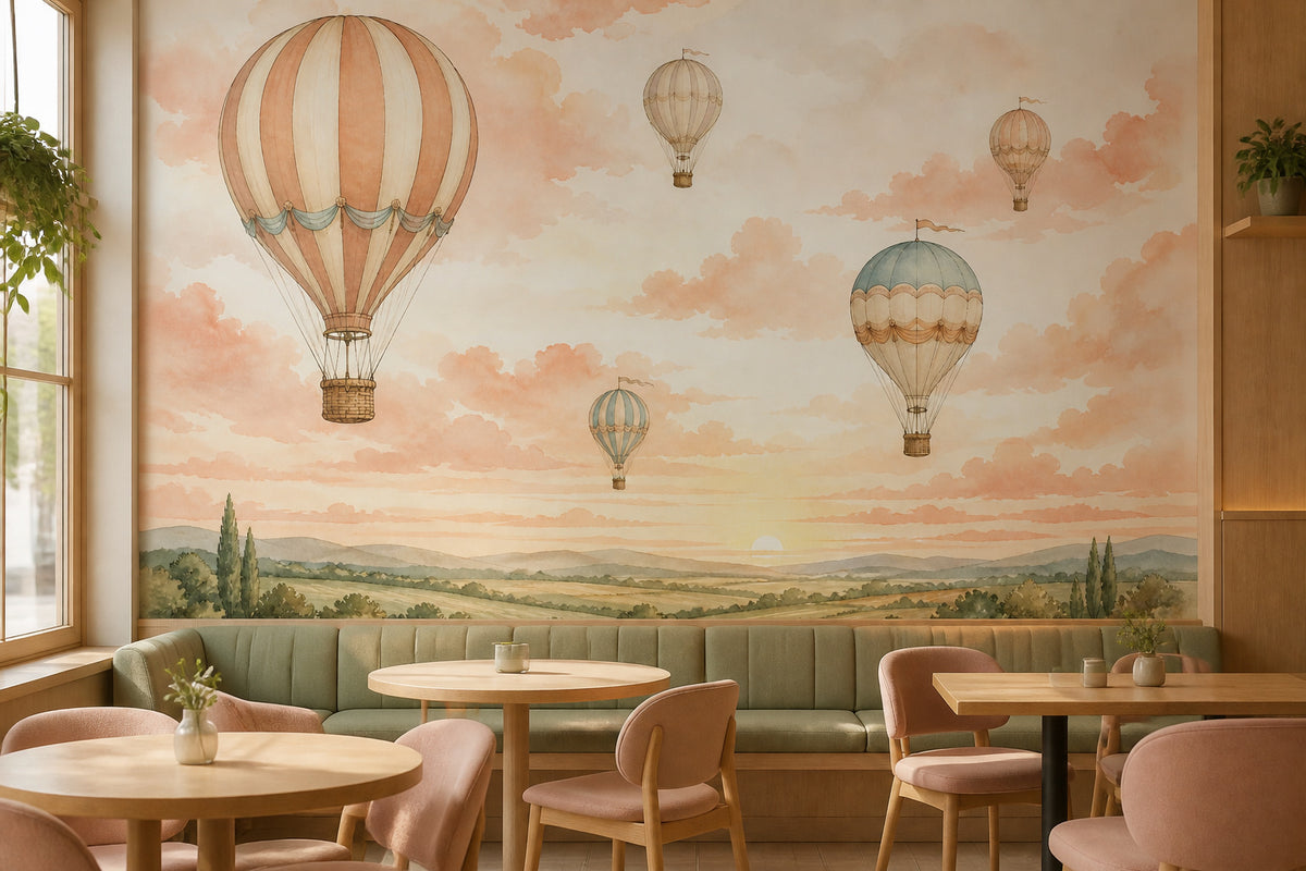 Peach Balloon Wallpaper Mural product view