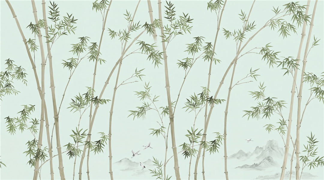 bamboo forest wallpaper mural mint room custom stick on removable non woven vinyl
