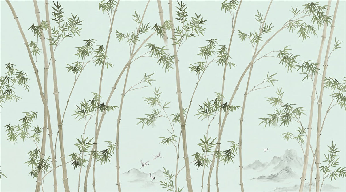 bamboo forest wallpaper mural mint room custom stick on removable non woven vinyl