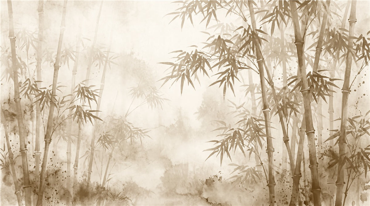 Sand Sepia Bamboo Forest Wallpaper Mural